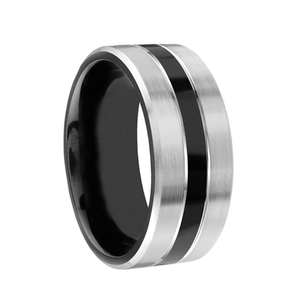 Top quality silver black cobalt chrome engagement rings mens