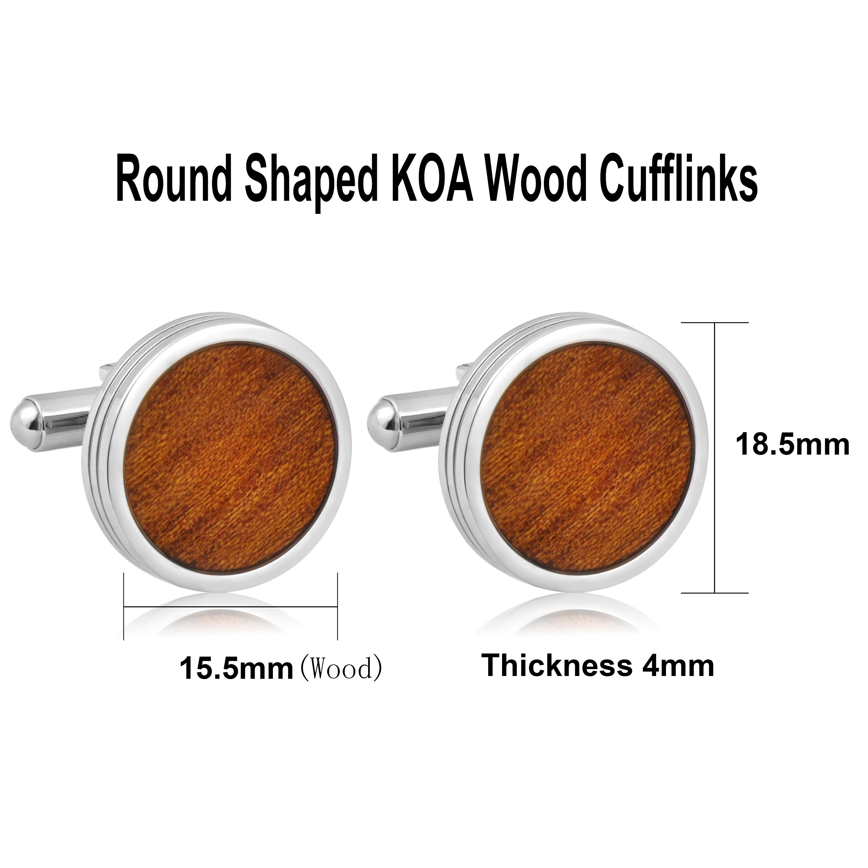 Mens Blank Cufflinks Stainless Steel / Titanium Wooden Cufflinks Free Custom's LOGO Engraving