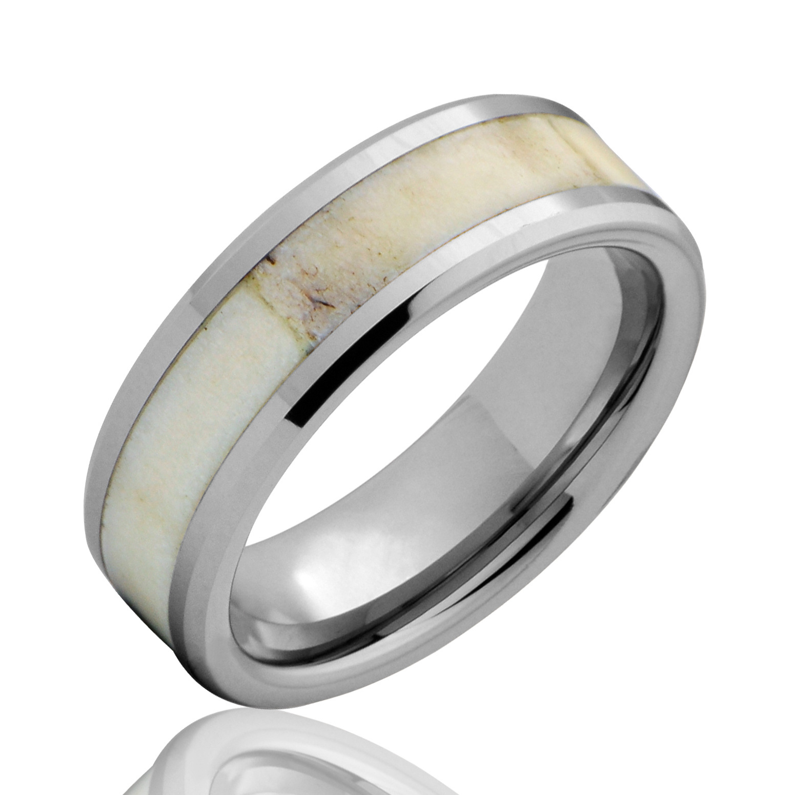 Lighter Deer Antler Tungsten Carbide Ring  Mens Wedding Rings