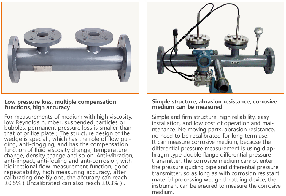 Easy installation simple structure for Wedge Flow meter