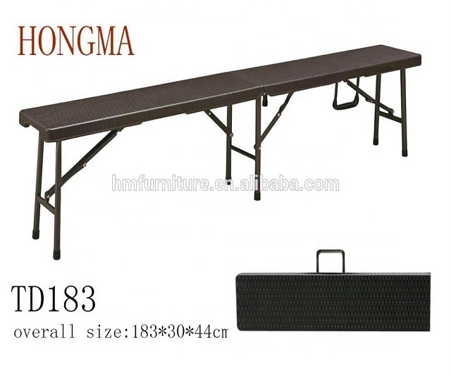 6ft 183cm Best Choice Outdoor Restaurant furniture of Folding Portable Plastic Bench for Picnic with handle