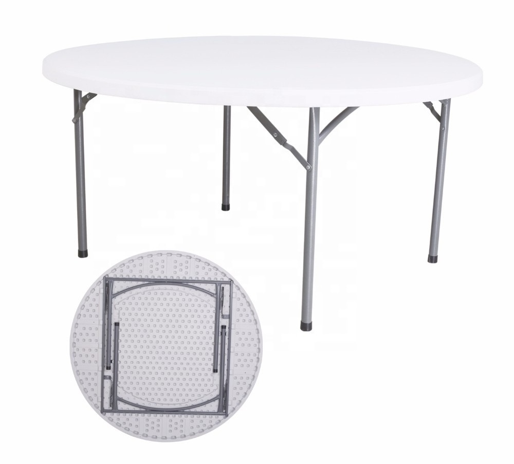 152cm 5ft Standing Table Round hdpe plastic recycled material  Folding Table garden dining commercial outdoor furniture