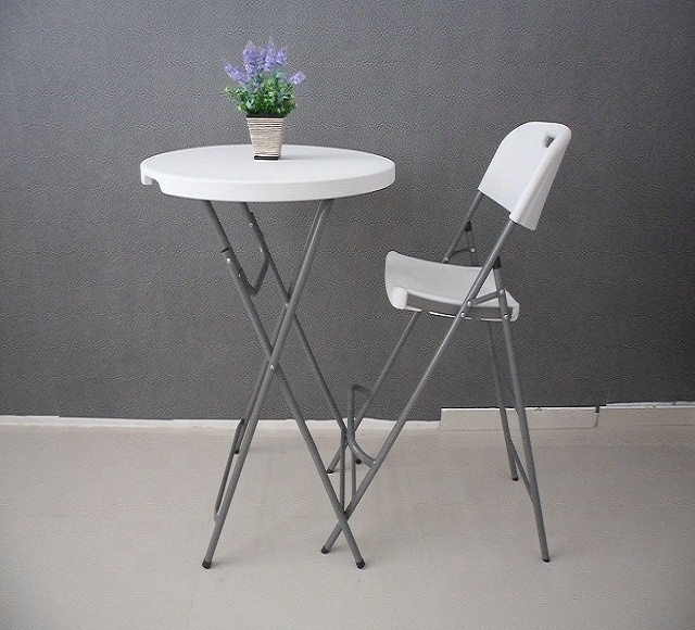 80cm Hot sale cheap price small round dining table foldable portable Plastic folding round cocktail Table