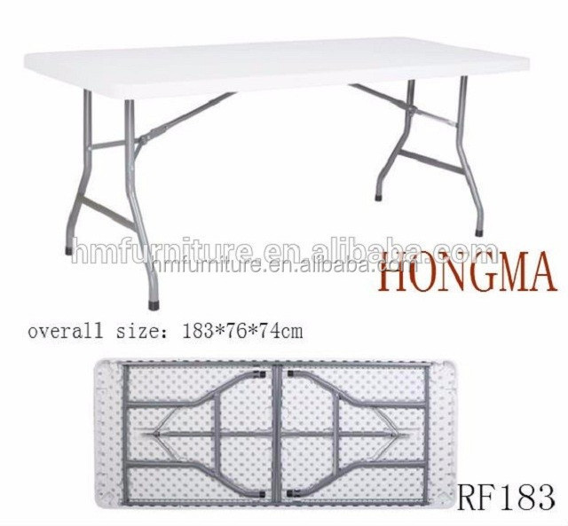 hot sale 6ft plastic  foldable banquet tables and chairs set for 10 seats used