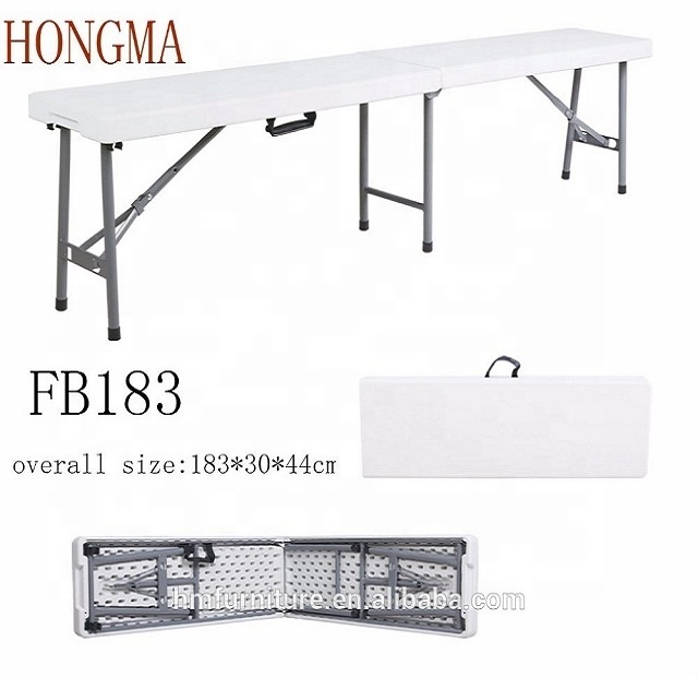 6ft 183cm Best Choice Outdoor Restaurant furniture of Folding Portable Plastic Bench for Picnic with handle