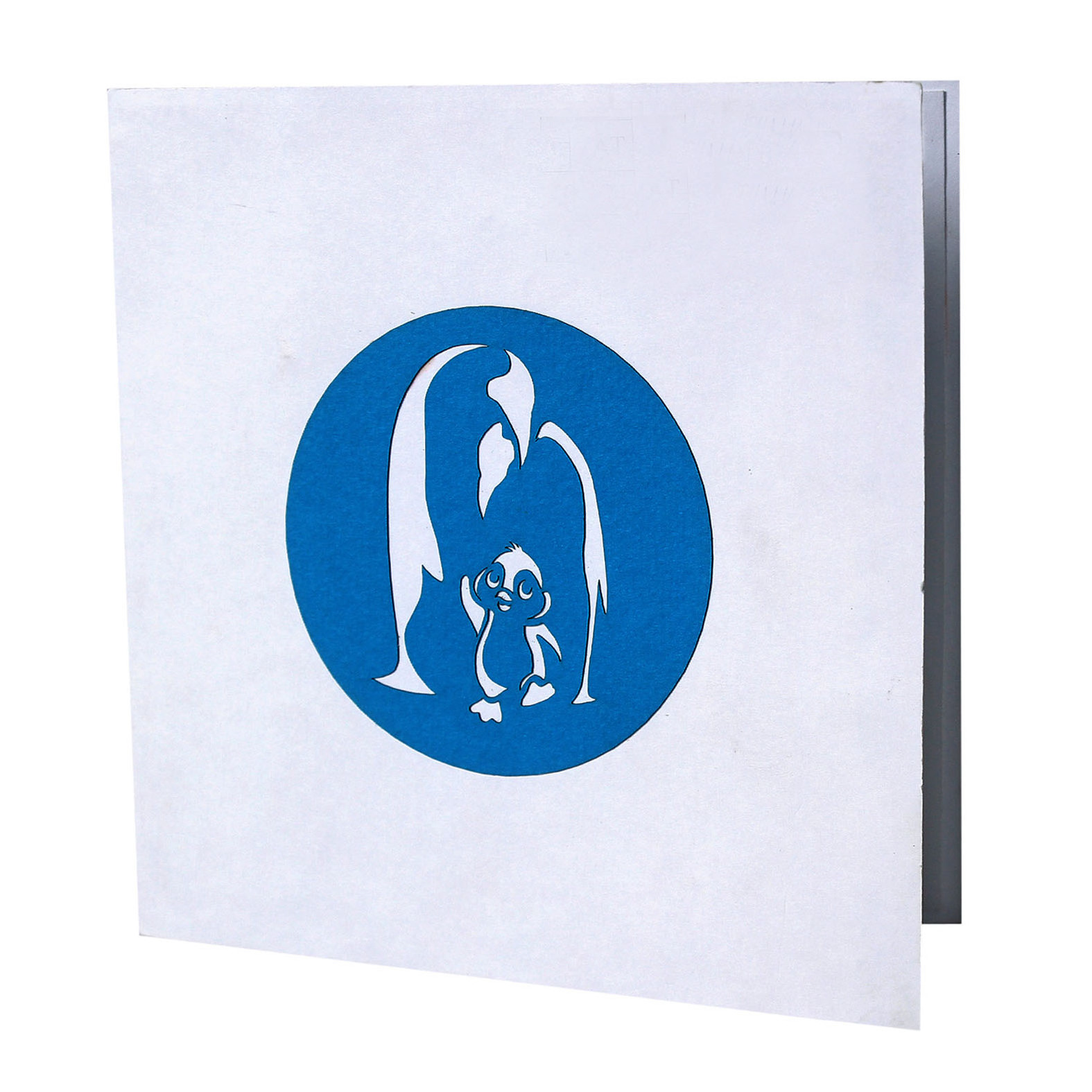 Laser Cut penguin 3D pop-up animal blank Greeting Card with note and envelope made in Vietnam