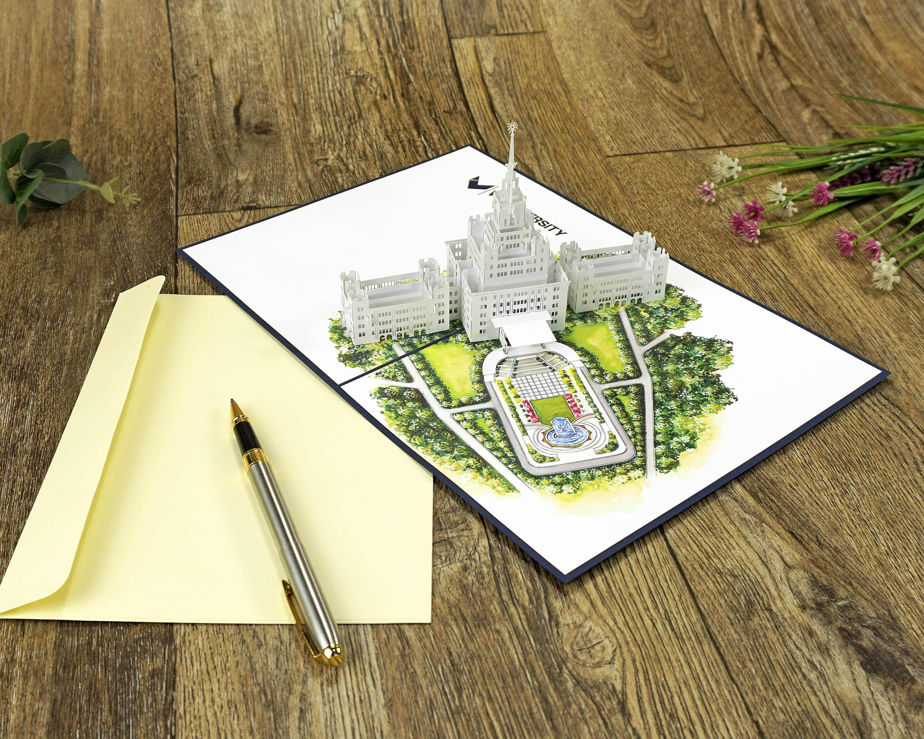 New Arrival Simulate 3D Pop-Up Model University of VIN - Custom Design Popup card for businesses as gifts or marketing