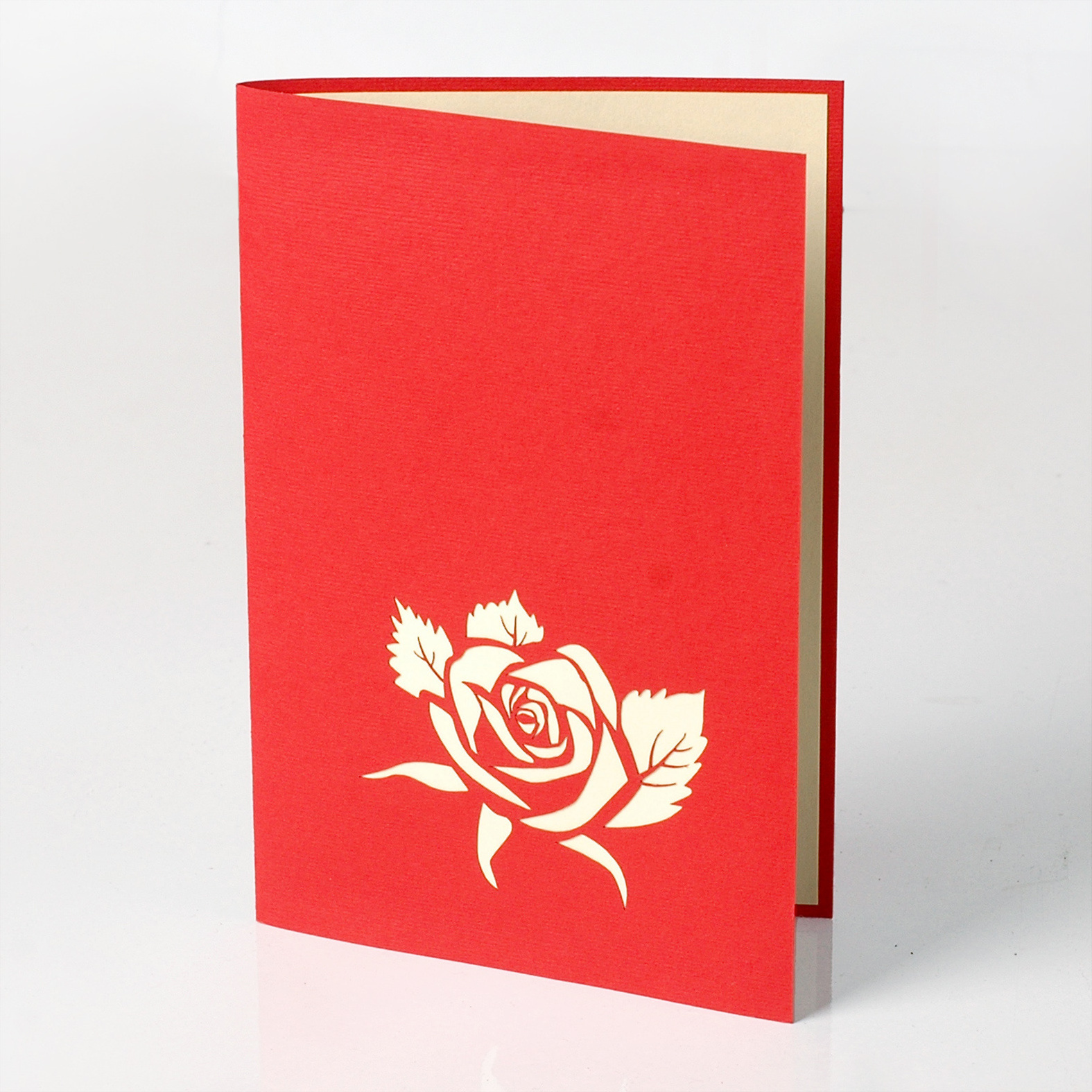 3D pop up greeting cards with Rose Flower handmade craft cards custom request - Rose 3D pop up Card