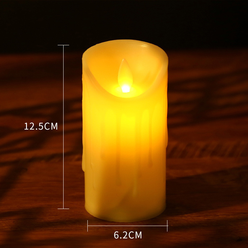 3D Real Flame Gold Flameless Candles Remote Controlled Real Wax Battery Operated LED Candles