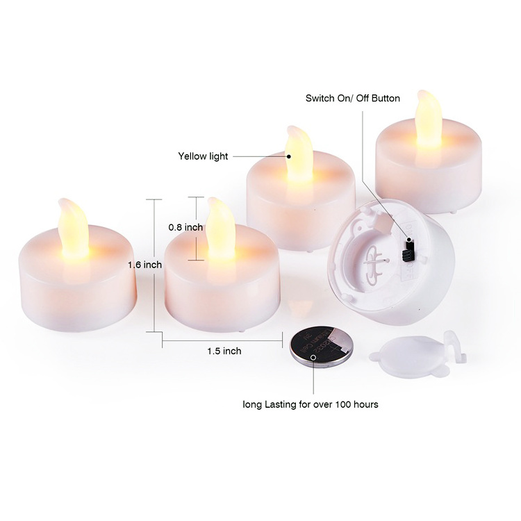 3D LED Flameless Flickering Tea Lights Candles with Battery Operated