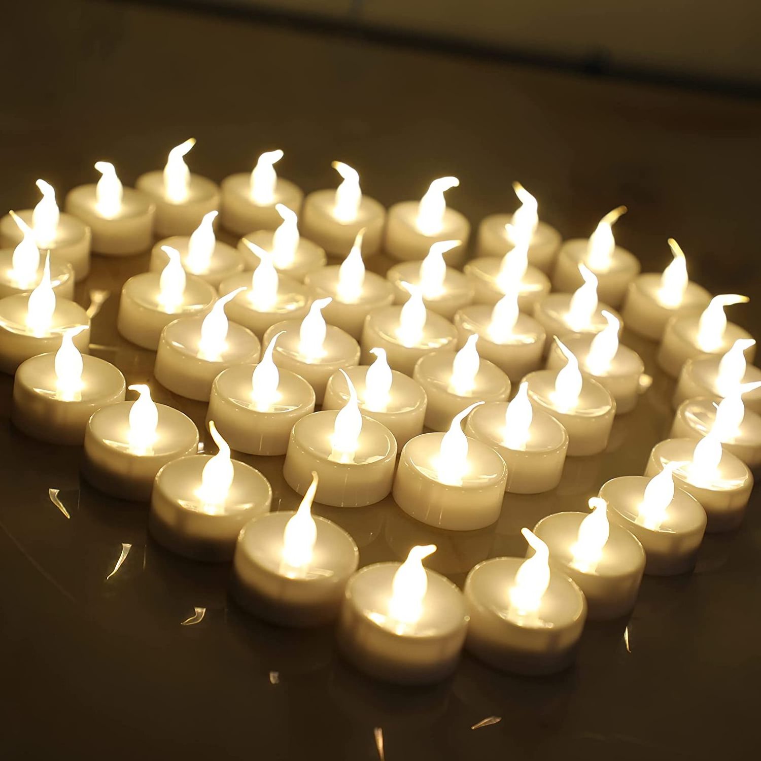 3D LED Flameless Flickering Tea Lights Candles with Battery Operated