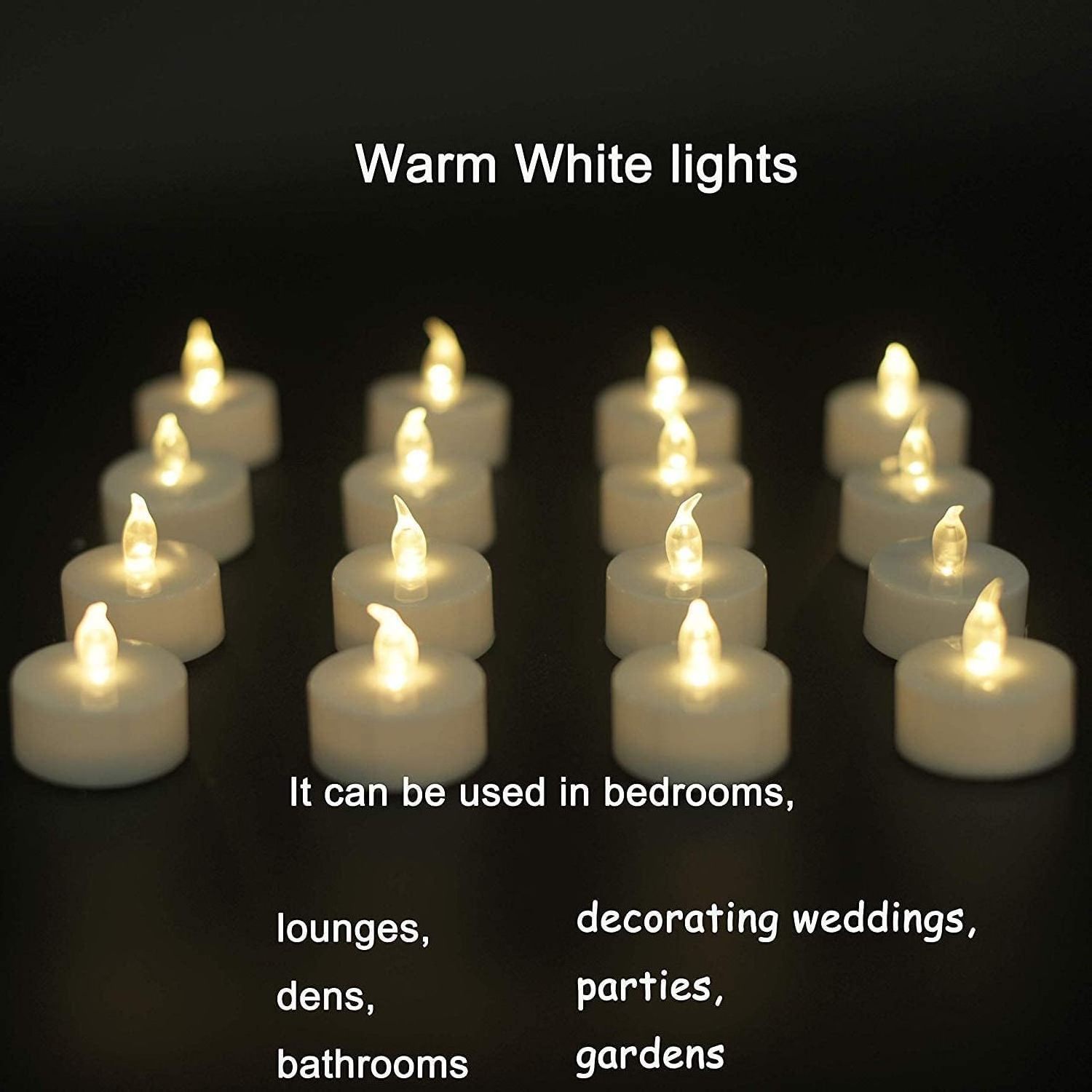 Long Lasting Battery Operated LED Tea Lights Flameless Votive Candles Lamp Realistic Bright Flickering