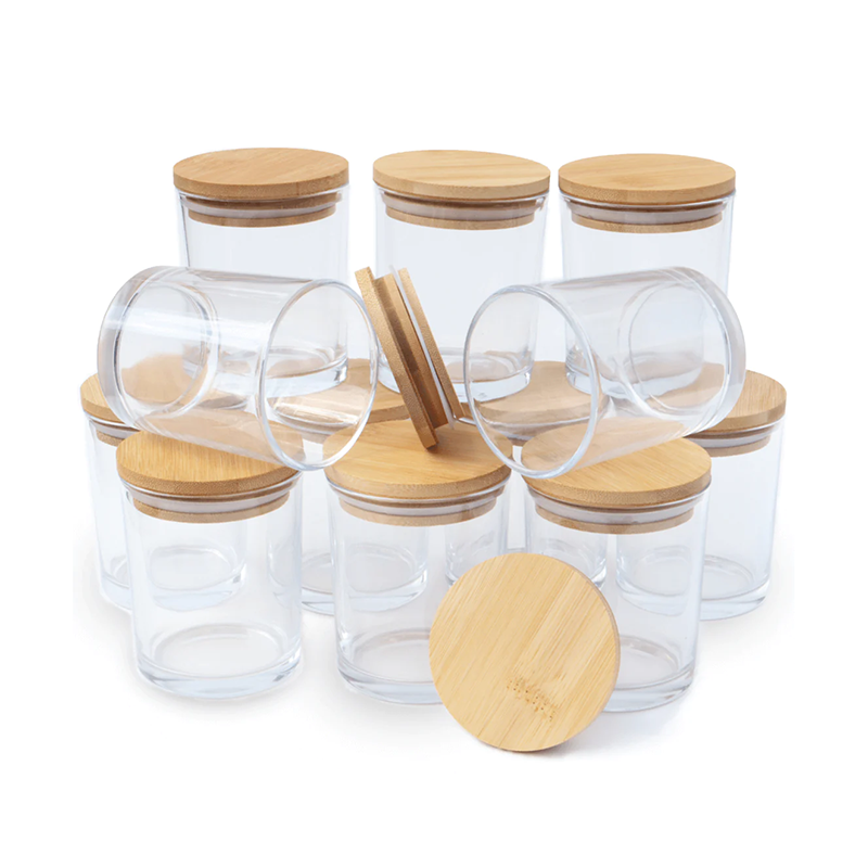 One Sample Empty Transparent White Glass Candle Jars Without Wooden Lid Votive Container Custom Logo for Making Candles