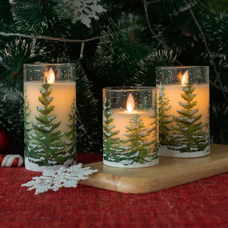 Wholesale Christmas 3D Real Flame Pillar Electric Candle Led Real Wax Candle For Remote Home Decoration LED Candles