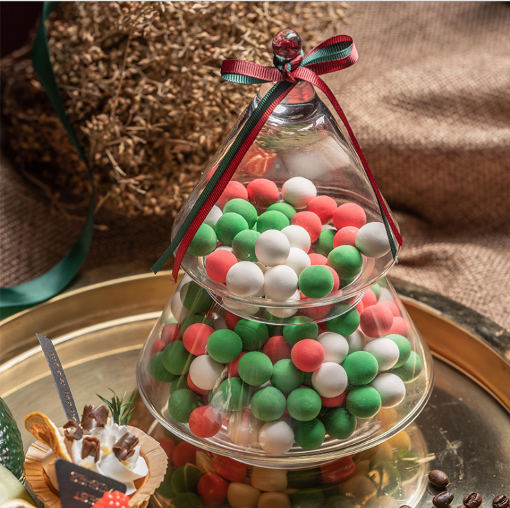 Christmas Empty Luxury Storage Glass Candy Jar for kitchen