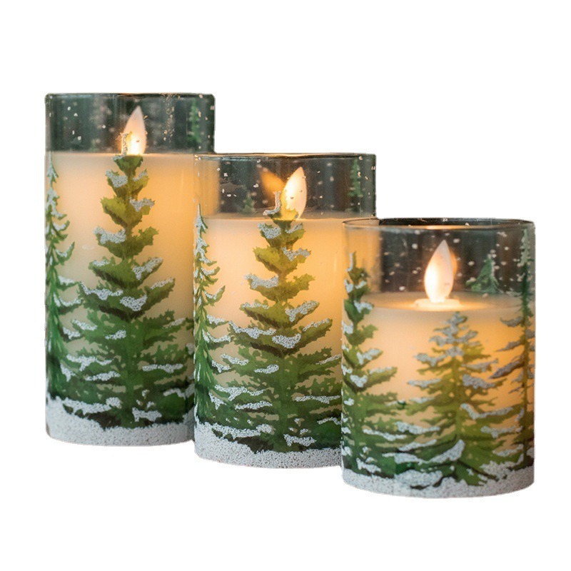 Wholesale Christmas 3D Real Flame Pillar Electric Candle Led Real Wax Candle For Remote Home Decoration LED Candles