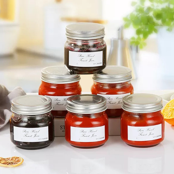 100ml 200ml 250ml 300ml 500ml Fancy Glass Jam Jars With Stainless Steel Airtight Lid