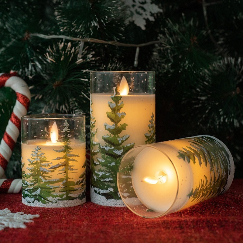 Wholesale Christmas 3D Real Flame Pillar Electric Candle Led Real Wax Candle For Remote Home Decoration LED Candles