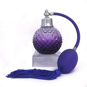 Hot sell ball shaped empty elegant 30ml 60ml 50ml perfume bottle purple airbag pump perfume bottle 100ml