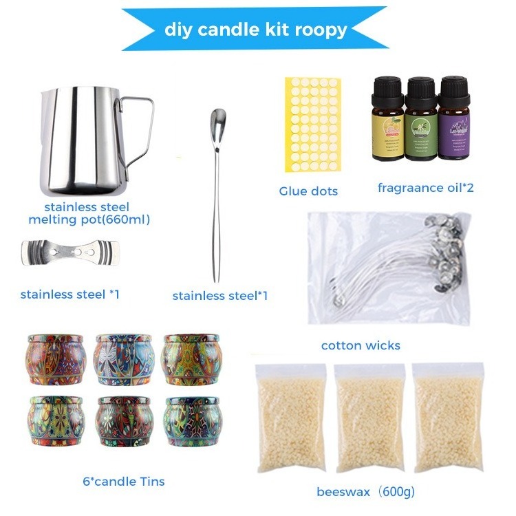 Complete Customizable Whole Set DIY Candle Making Kit Create Large Scented Soy Candles Full Beginners Set