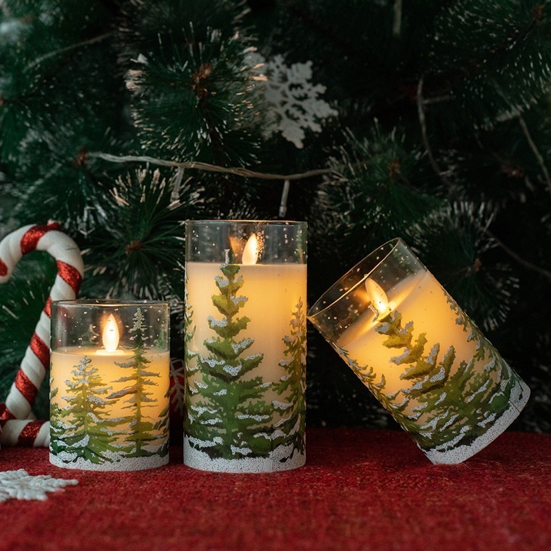 Wholesale Christmas 3D Real Flame Pillar Electric Candle Led Real Wax Candle For Remote Home Decoration LED Candles