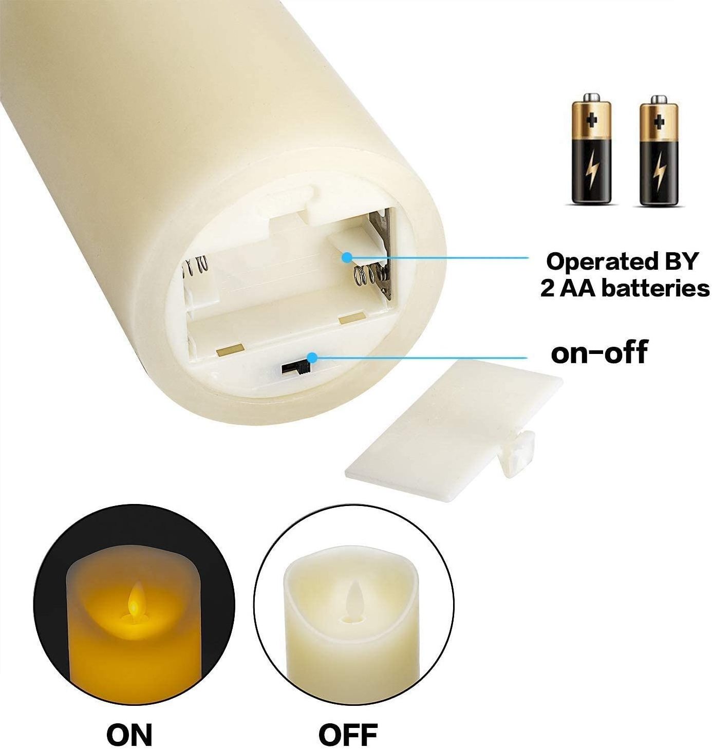 Flameless Flickering Battery Operated 3D LED Votive Candles