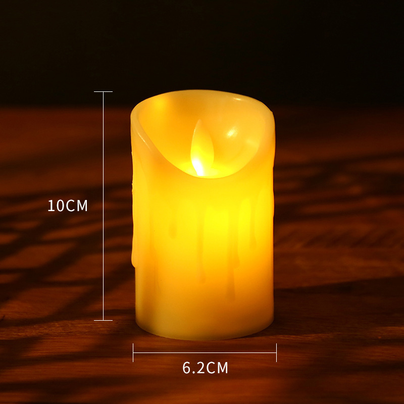 3D Real Flame Gold Flameless Candles Remote Controlled Real Wax Battery Operated LED Candles