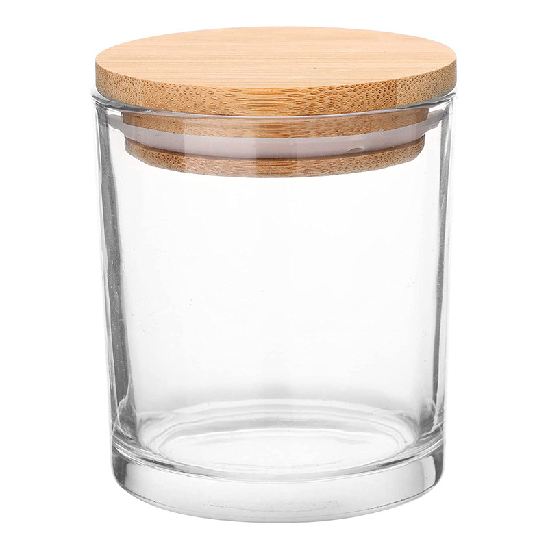 One Sample Empty Transparent White Glass Candle Jars Without Wooden Lid Votive Container Custom Logo for Making Candles