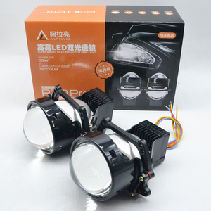 55W LED Projector Lens 6000K Double Light Bi LED Projector Headlight Retrofit 55w Laser Double Bowl Bi Led Car