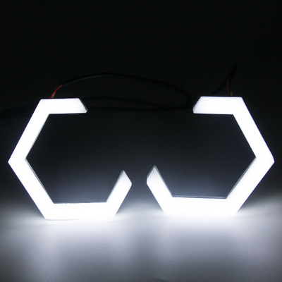 LED Angel eyes white+yellow turn signal function hexagonal cotton light 70mm80mm86mm90mm106mm projector LED decorative halo ring