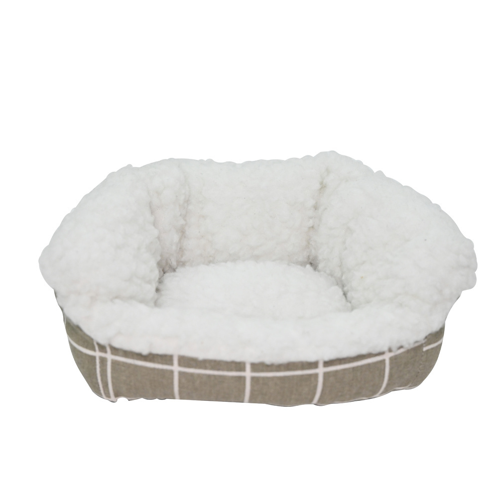 Pet Supplies Winter Plaid Pet Nest Small Round Nest Cat Den Dog Kennel Bed