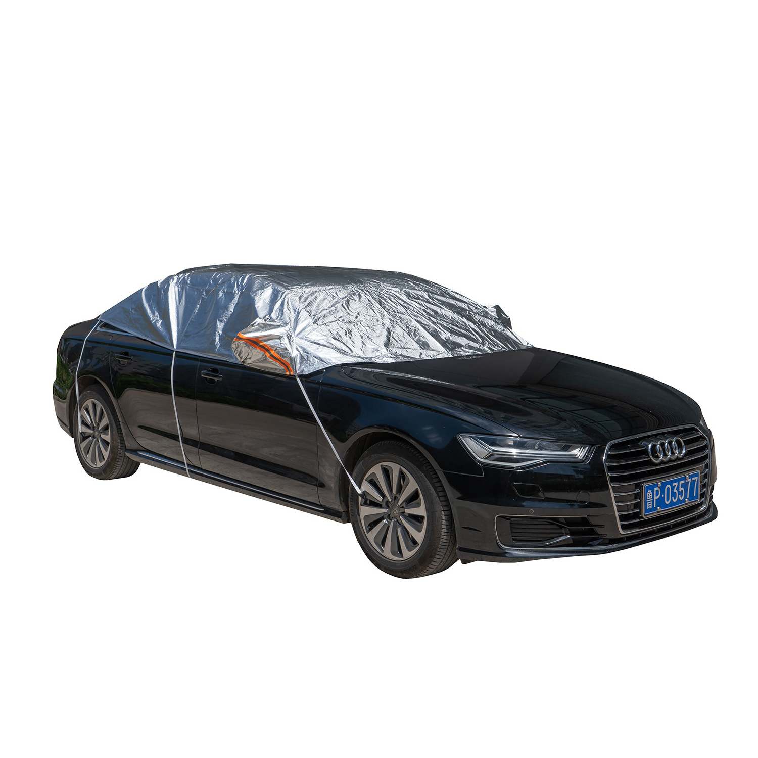 China Coated Car Cover Prevent Heat Cold Sun Rain Snow Half Auto Cover