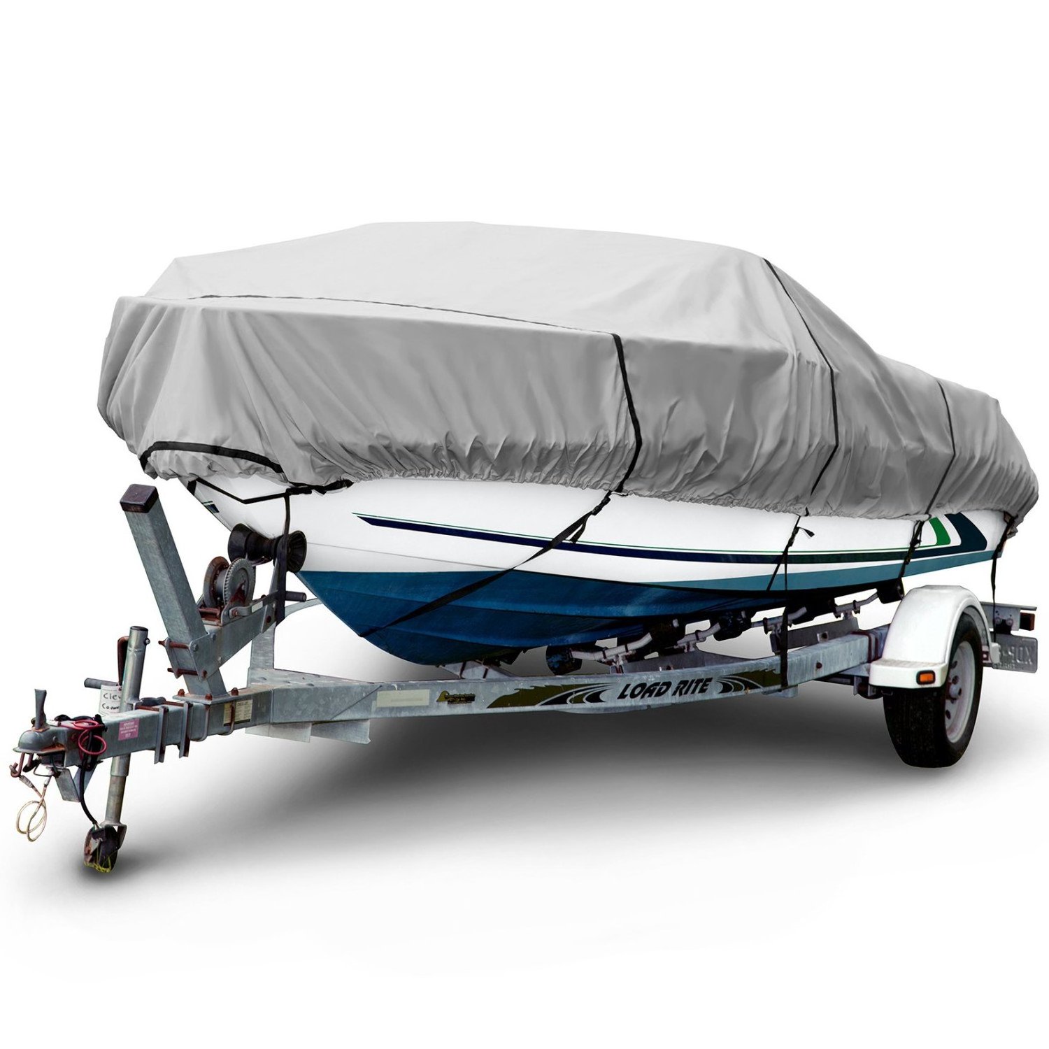 12 14 Inch Heavy Duty Waterproof 600D Marine Grade Polyester Canvas Trailerable Universal Boat Cover