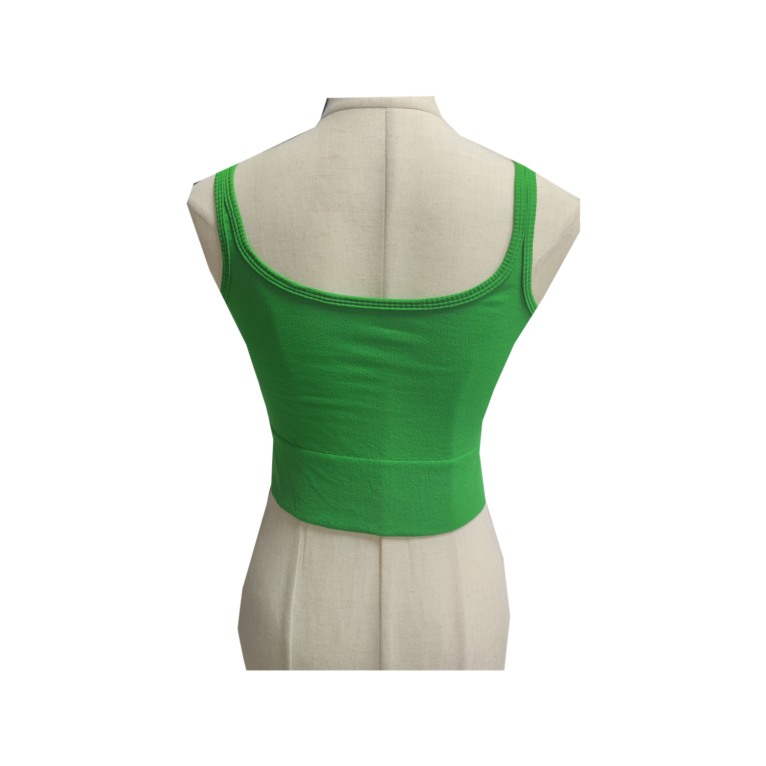 Fashion High Waist Midriff-baring Breathable Tight Green Exercise Yoga Girls Tank Top