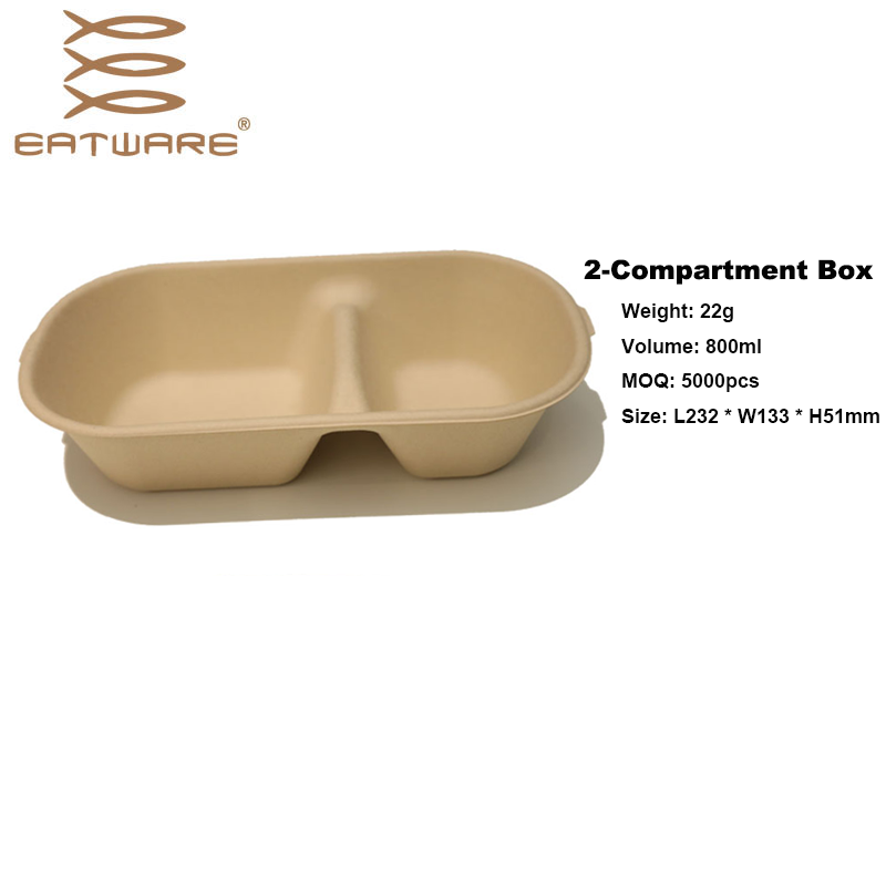 Oven Microwave Safe Food Containers Disposable Sandwich Bento Lunch Box Mooncake Box Oval Travel Snack Box 1000ml 2 Compartment