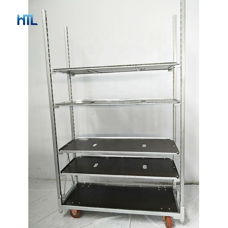 Adjustable shelves metal transportation flower nursery greenhouse trolley