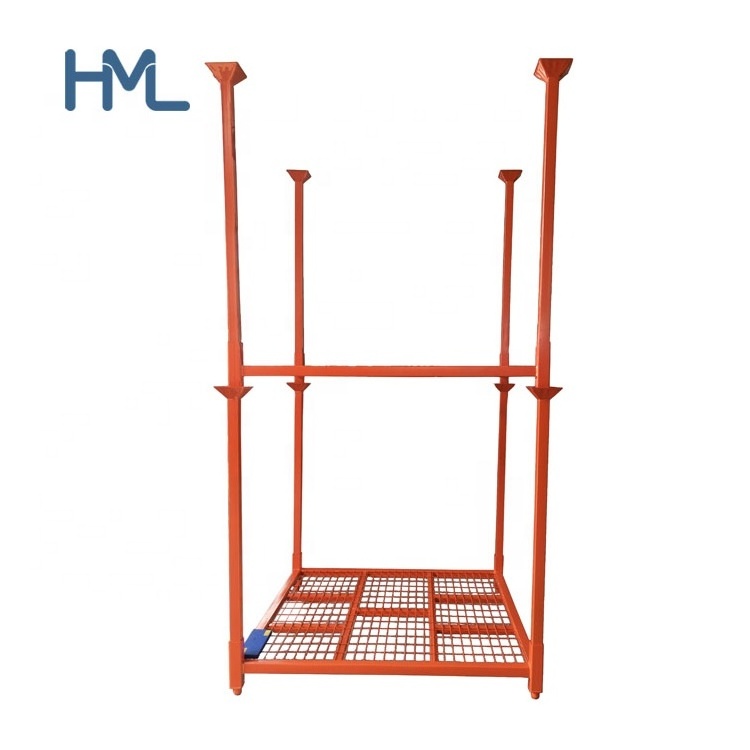 Customized folding portable metal spare steel make portable detachable stackable pallet tire rack