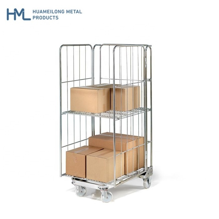 Europe warehouse supermarket logistic nesting A frame transport collapsible roll container with wheels