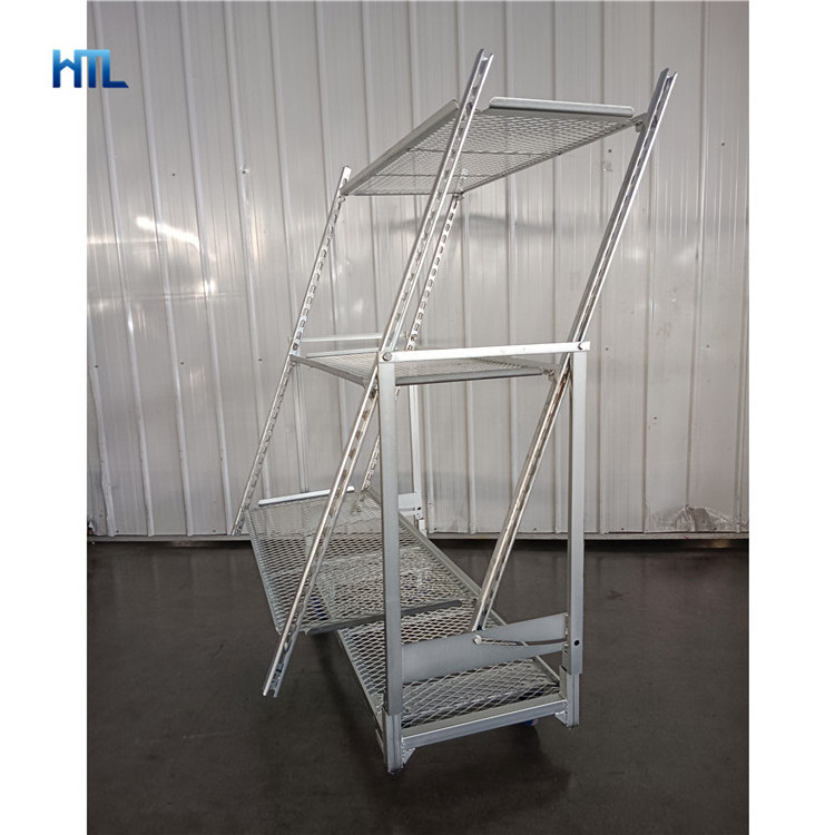 HML Display Plant Nursery Danish Metal Rolling Wire Shelf Flower Carts with 5 Shelves