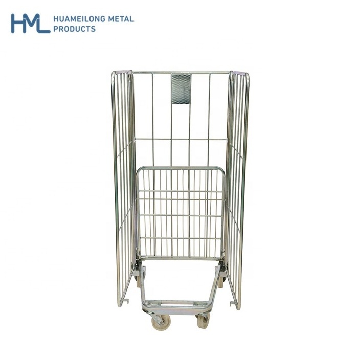 Europe warehouse supermarket logistic nesting A frame transport collapsible roll container with wheels