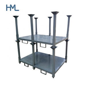 Warehouse vertical steel metal foldable stacking textile pallet racks for fabric roll storage