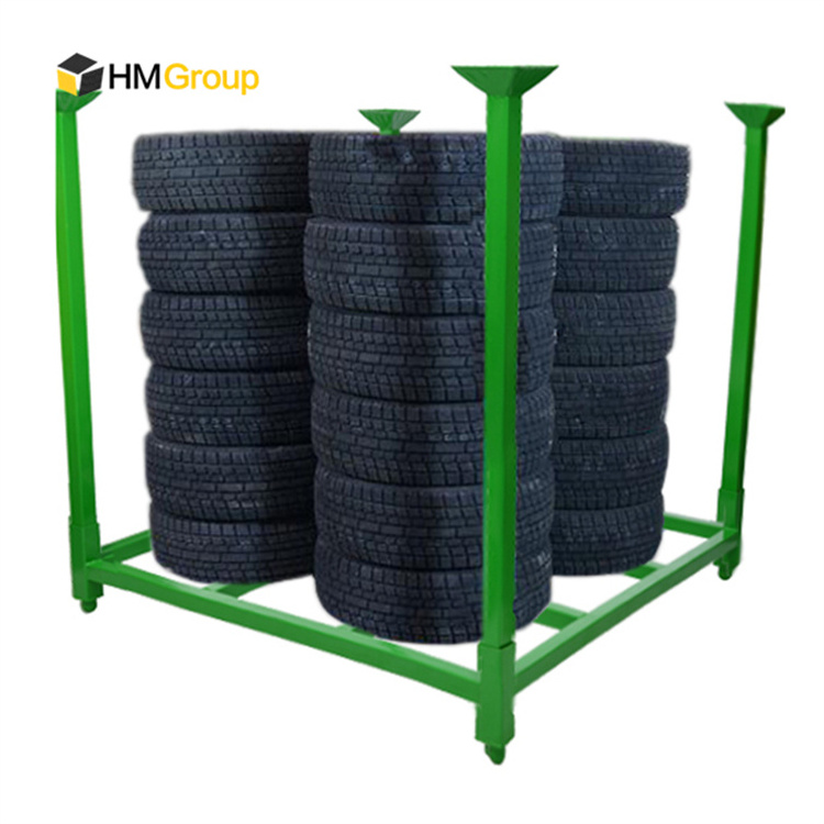 Powder coating warehouse adjustable stacking portable steel metal truck spare storage tire pallet racking/ racks