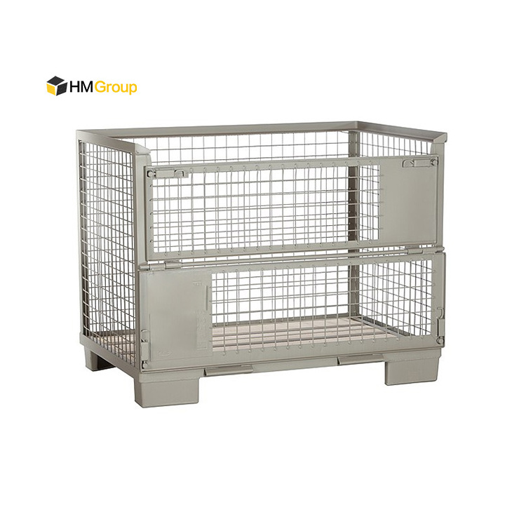 Steel Mesh Stackable Heavy Duty Collapsible Cage Pallet Stillage