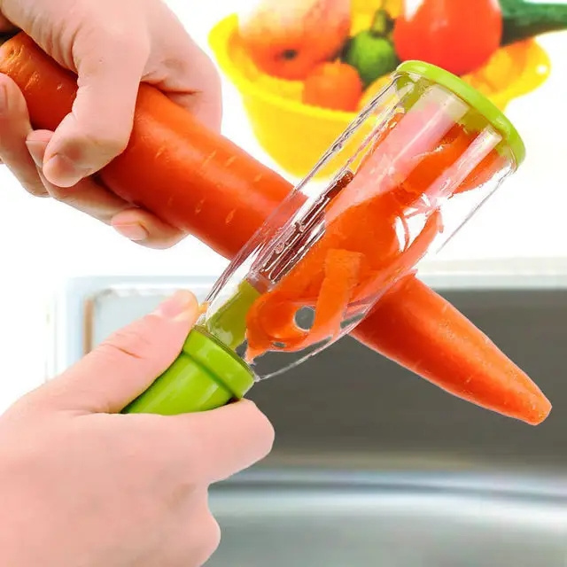 Kitchen Accessories 2023 hot sale pp stainless steel multi-functional household Kitchen Gadget storage fruit vegetable peeler