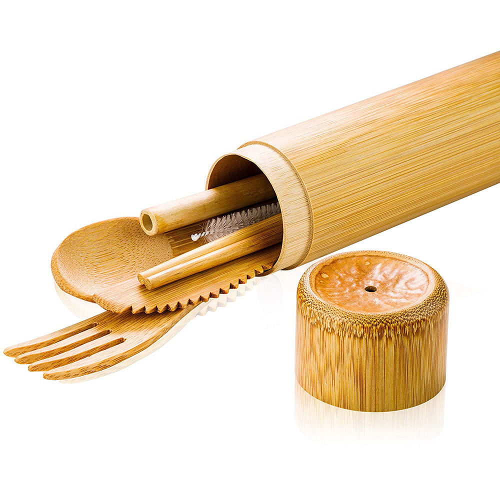 Amazon, bamboo fork and spoon, bamboo cutlery set with tube gift box, custom made gifts