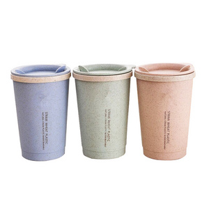 Eco Friendly Custom Portable Reusable Coffee Cup Travel Wheat straw mugs