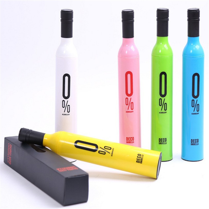 Wholesale 2020 Promotional gift Colourful 3 Fold Wine Bottle Umbrella with Custom Logo for Adults