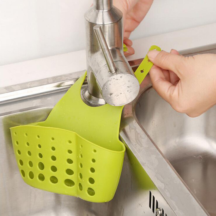 Kitchen Dish Cloth Sponge Storage bag Portable Home Hanging Drain Bag Basket Bath Storage Tools Sink Soap Plate Utensils Holder