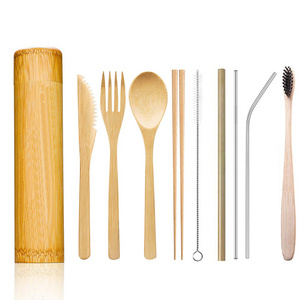 Amazon, bamboo fork and spoon, bamboo cutlery set with tube gift box, custom made gifts