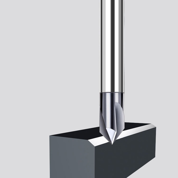 Carbide 45/60/90 Degree Chamfering End Mill 2 / 3 Flutes V Groove  Chamfer Milling Cutter for Steel & Aluminum